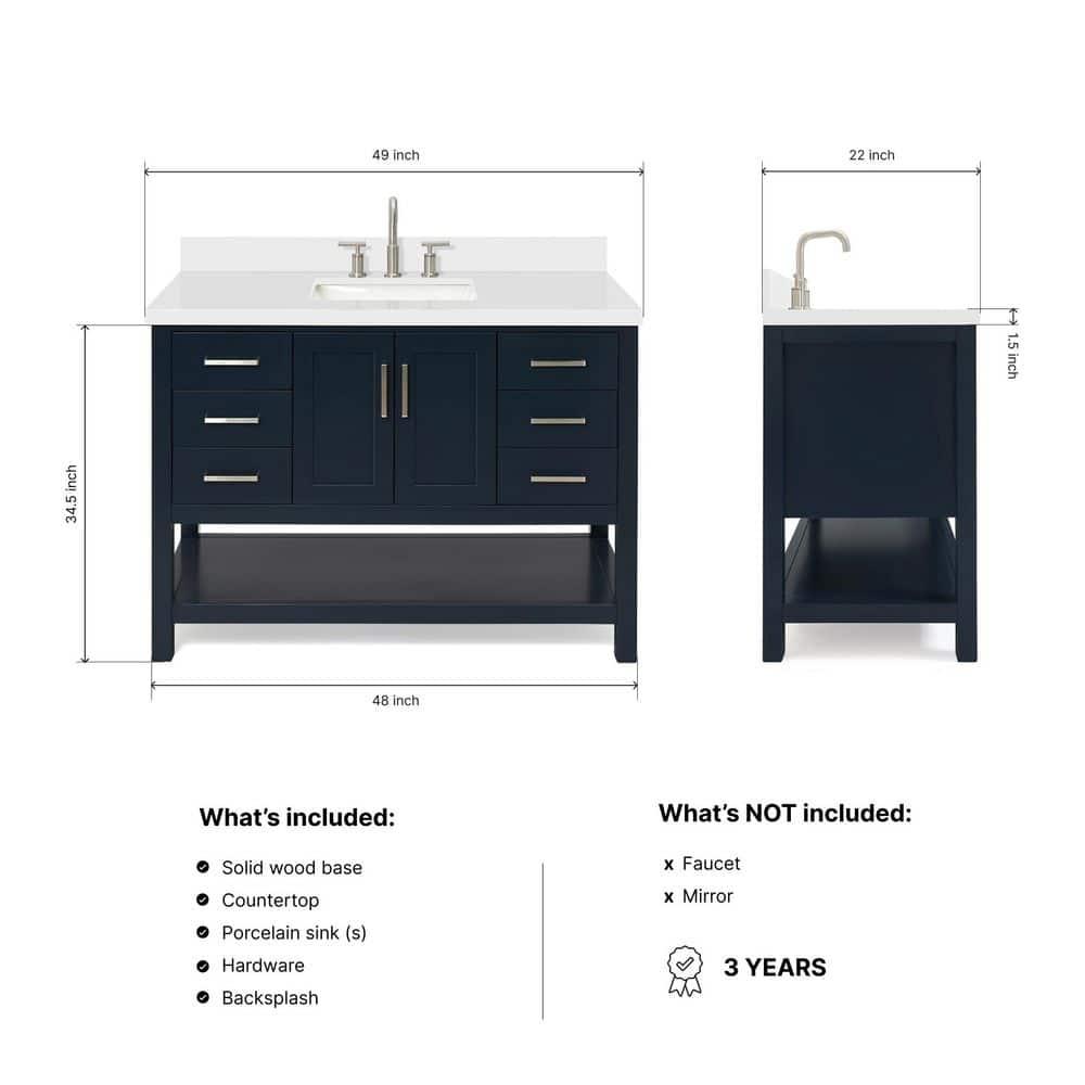 Magnolia 49" Single Bathroom Vanity Set