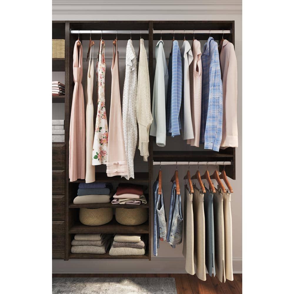 Easy Track 680099 25-1/8" Wide Double Hanging Rod Closet Organizer System - Truffle