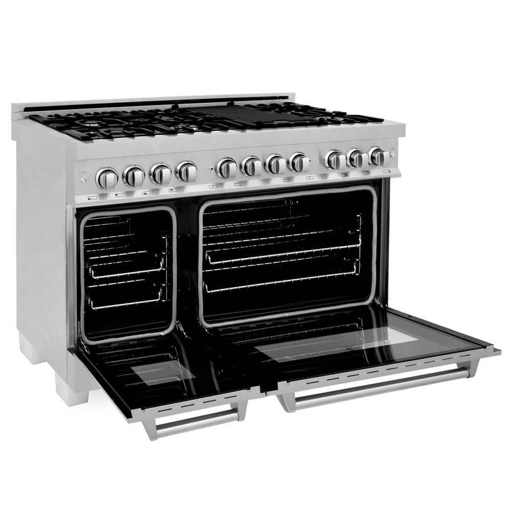 ZLINE 48 in. 6.0 cu. ft. Legacy Dual Fuel Range W/ 7 Burner Gas Cooktop & 2 Electric Ovens in Stainless Steel (RA48)