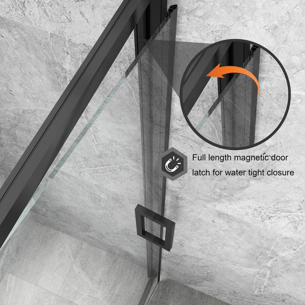 36 in.W - 72 in.H Pivot Shower Door with Clear Glass and Stainless Steel Handle