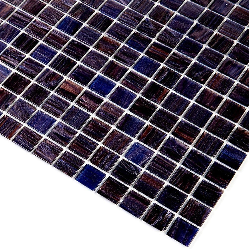 Celestial 12 in. x 12 in. Glossy Yale Blue Glass Mosaic Wall and Floor Tile (10 sq. ft./case) (10-pack)
