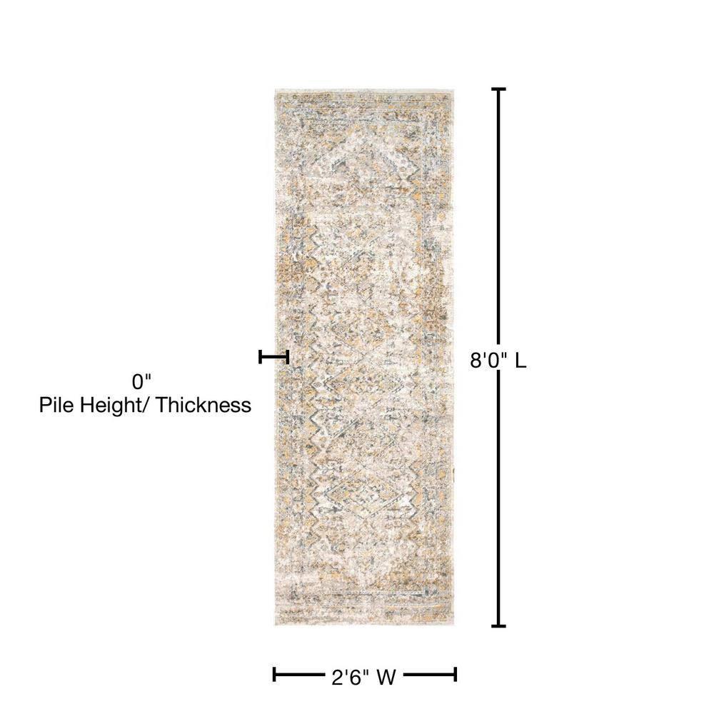 Nuloom Madisson Medallion 2x8 Runner Indoor Area Rug for Living Room Bedroom Dining Room Entryway Hallway Kitchen, Gold/Ivory