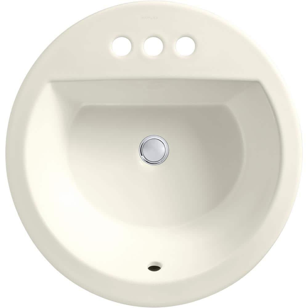 Bryant Ceramic Circular Drop-In Bathroom Sink with Overflow