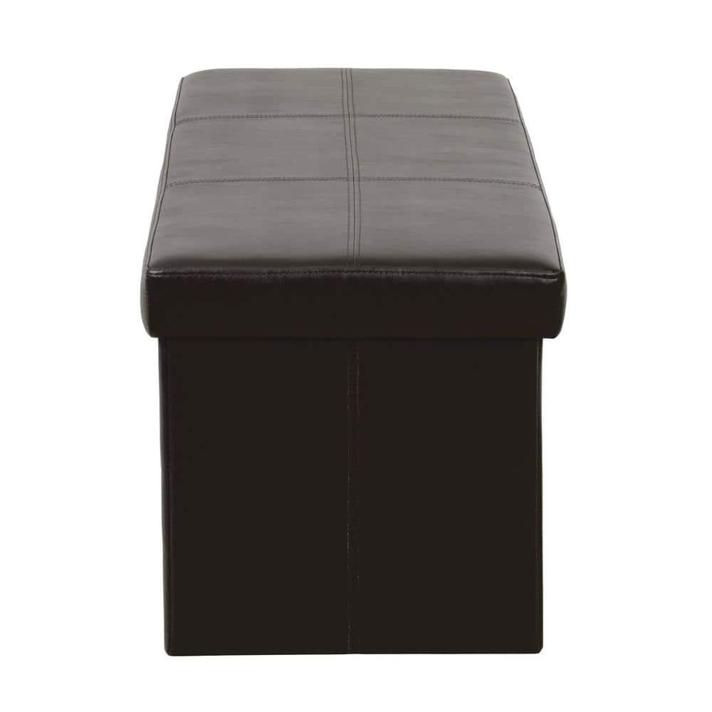 American Furniture Classics American Furniture Classics Model 512 Foldable Tufted Storage Bench - Dark Brown