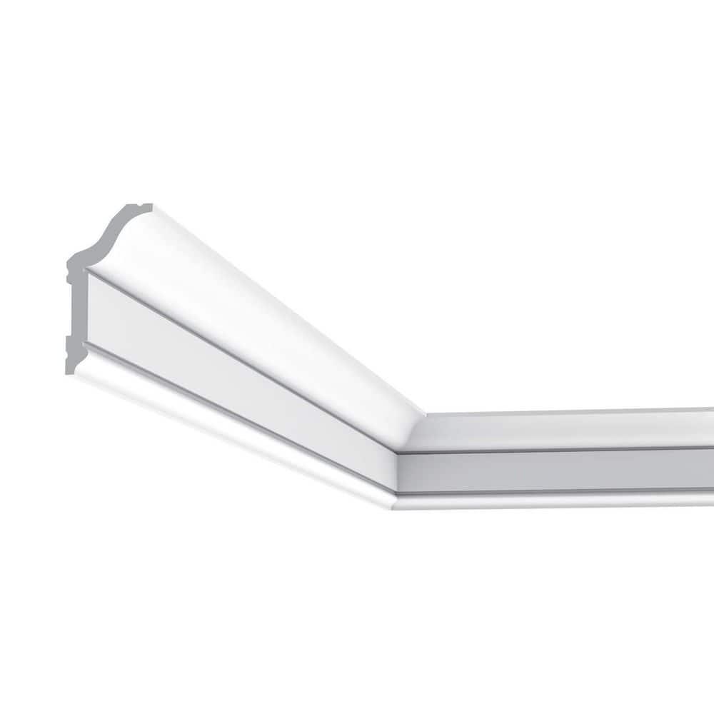 1-1/4 in x 2-3/8 in x 78-3/4 in Primed White Plain Polystyrene Crown Moulding (Set of 4)