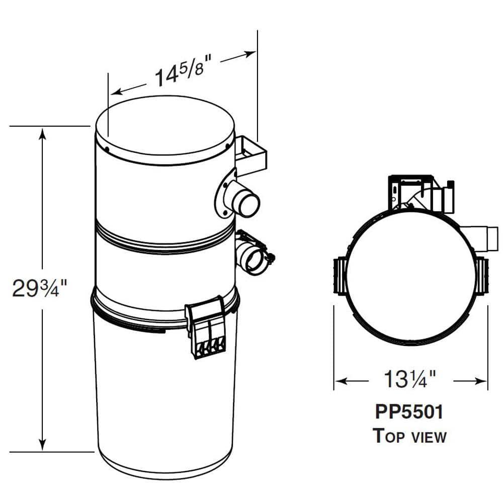 Broan-NuTone Residential Central Vacuum System Power Unit, 550 Air Watts