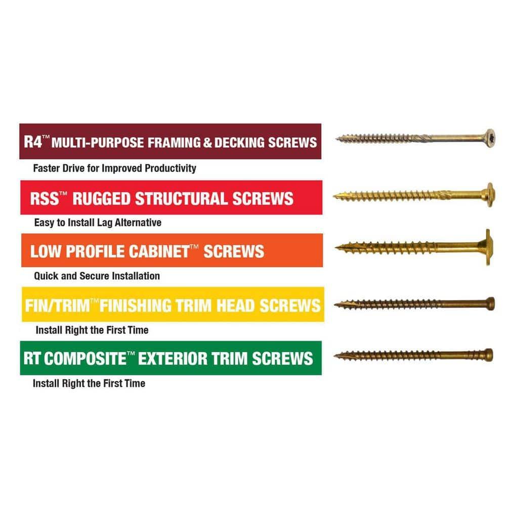 GRK Fasteners 10079 Cabinet Screw, #8 Thread, 2-1/2 in L, Low-Profile, Washer Head, Star Drive, Steel