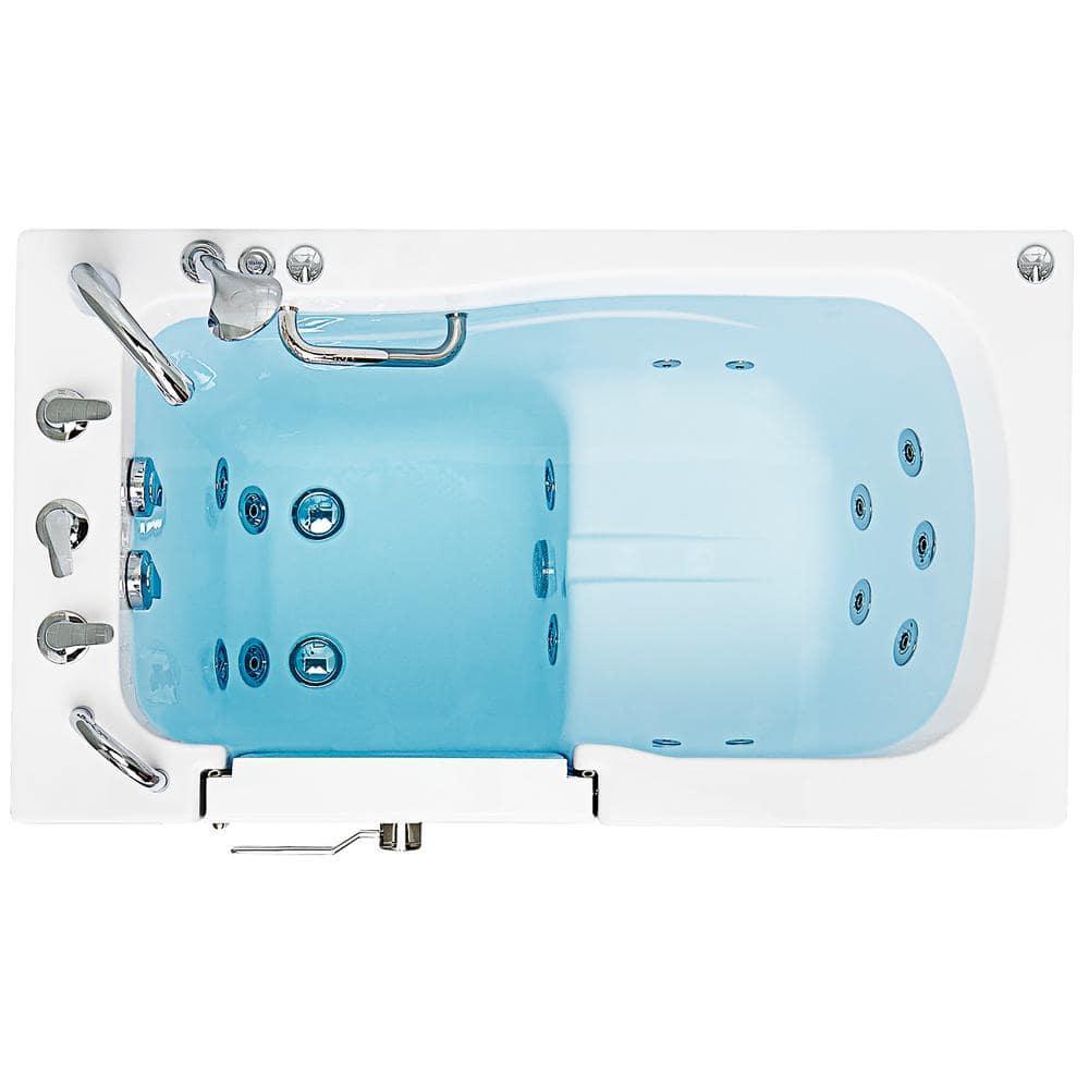 Monaco 32"x52" Acrylic Hydro Massage Walk-In Bathtub, 5 Piece Fast Fill Faucet, 2" Dual Drain