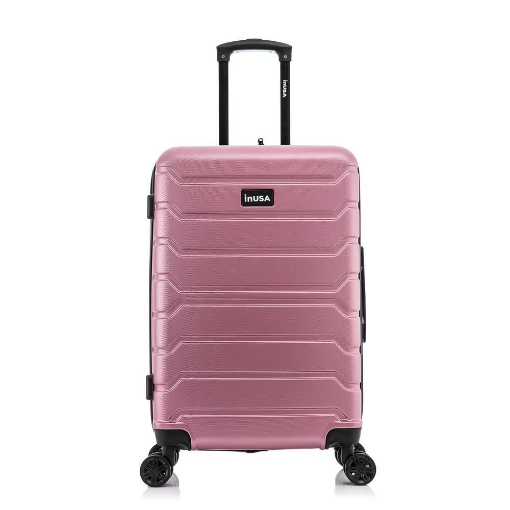 InUSA Trend 24" Hardside Lightweight Luggage with Spinner Wheels, Handle, and Trolley, Rose Gold