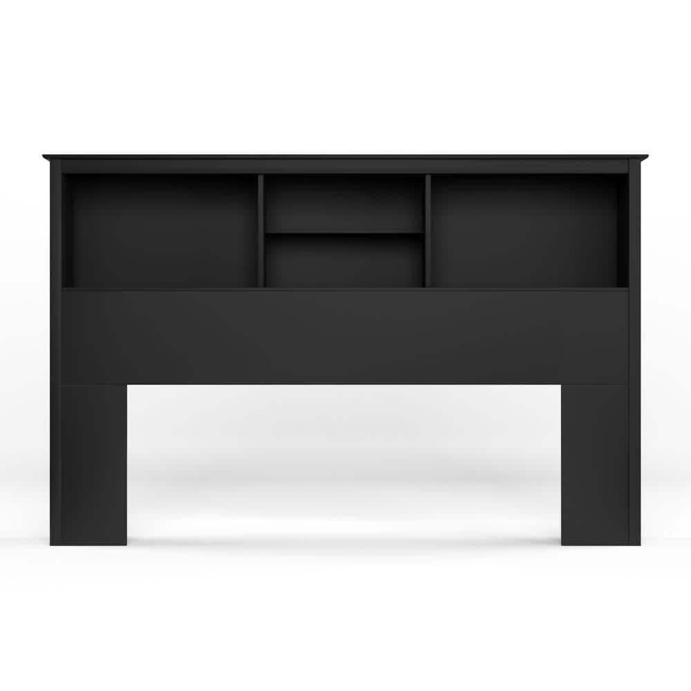 Prepac Freestanding Full/Queen Bookcase Headboard,  Black