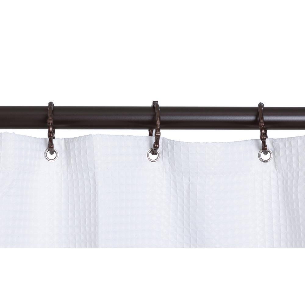 Utopia Alley Rustproof 54" L D-Shaped Fixed Shower Curtain Rod & Hook Set | Wayfair