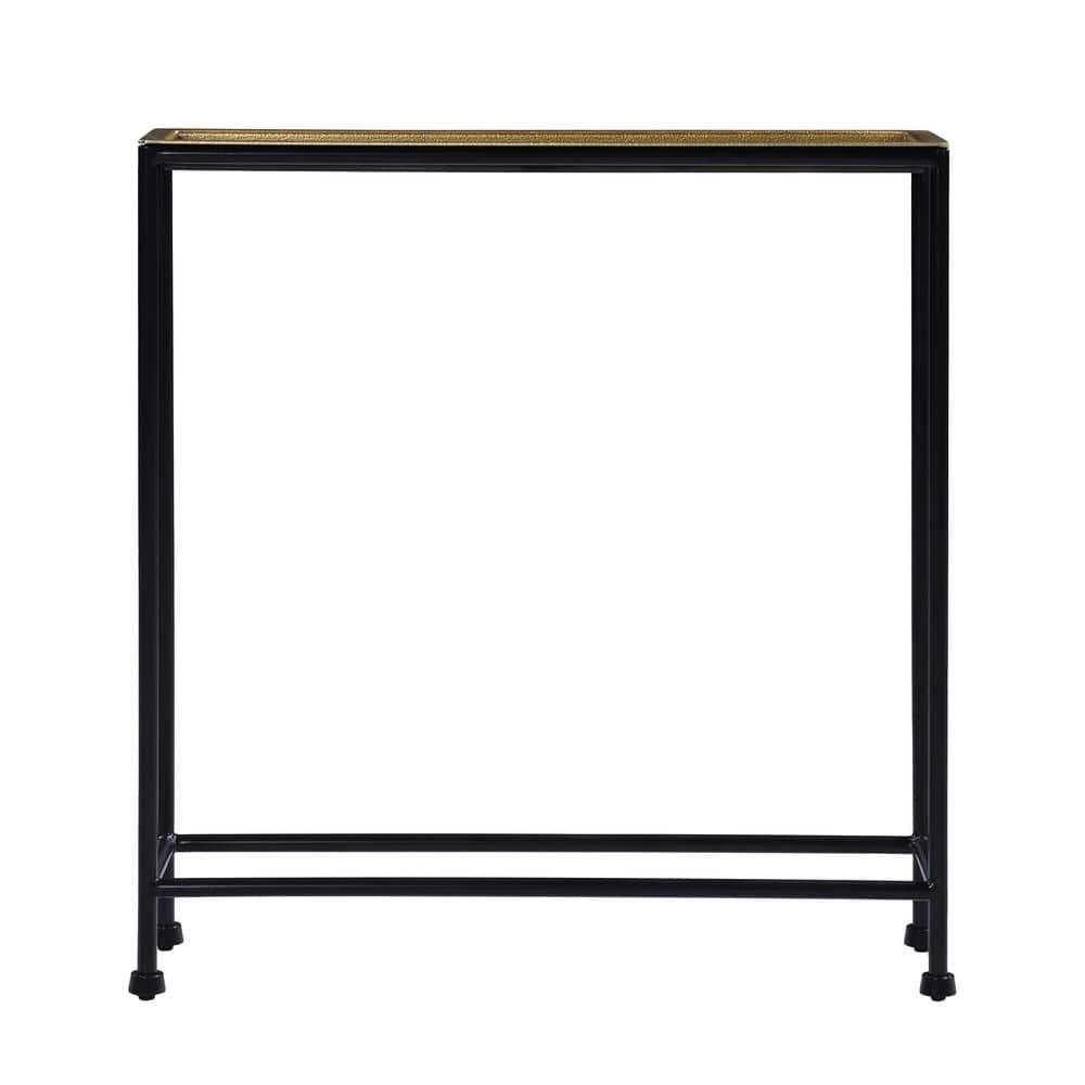 Comfort Pointe Tivoli Side Table Brass/Antique Bronze: Removable Tray, No Assembly, Metal Frame