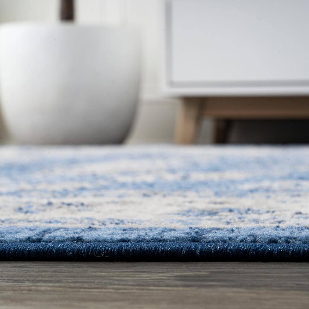 3' X 5' Modern Persian Vintage Moroccan Traditional Area Rug, Blue/Ivory - JONATHAN Y