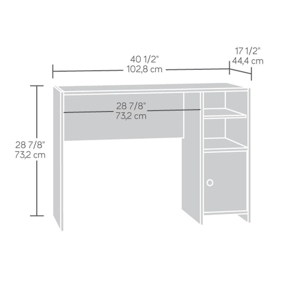 Sauder Beginnings Computer Desk with Side Shelves & Cabinet in Cinnamon Cherry