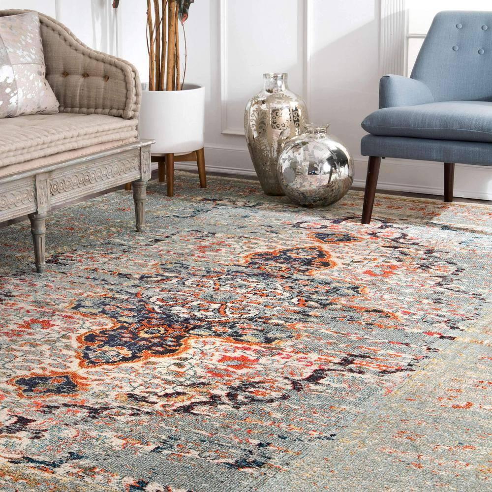 nuLOOM Sarita Distressed Persian Area Rug, 12' x 15', Gray