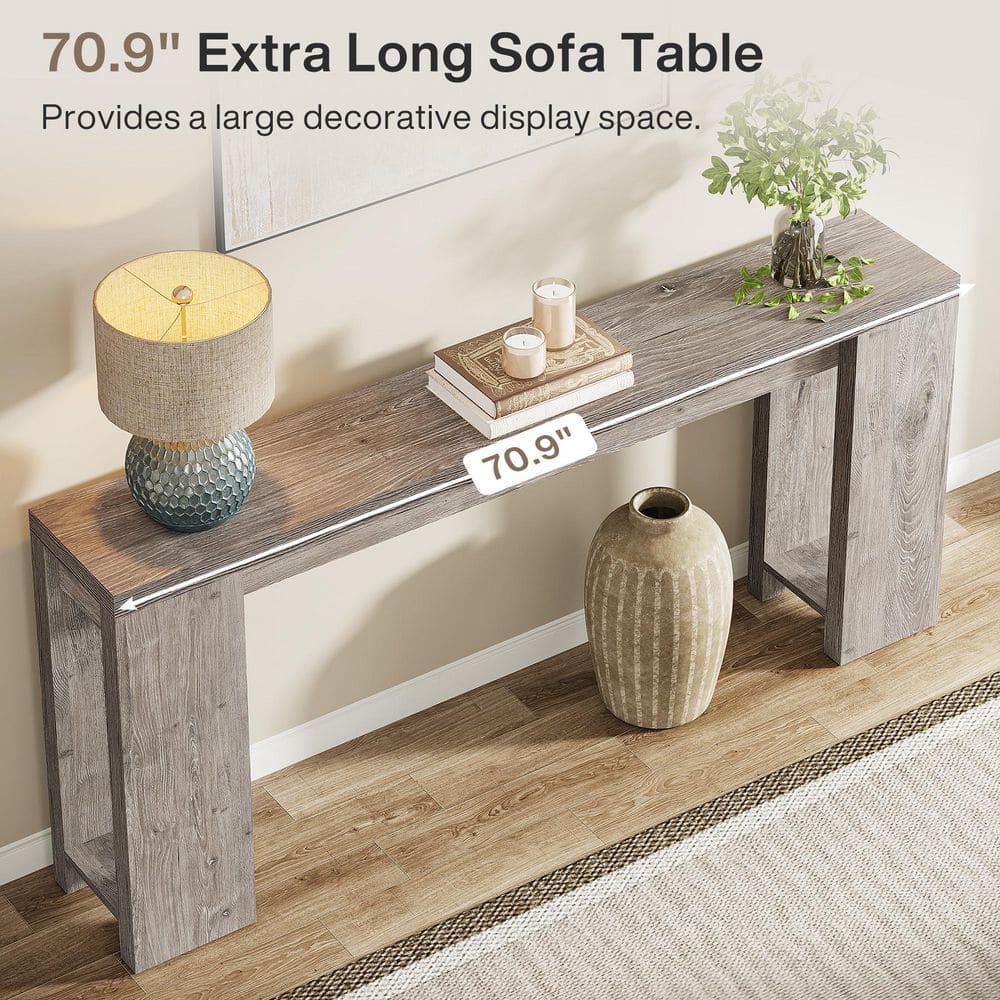 Millwood Pines 70.9" Console Table For Entryway, Farmhouse Wood Sofa Couch Tale