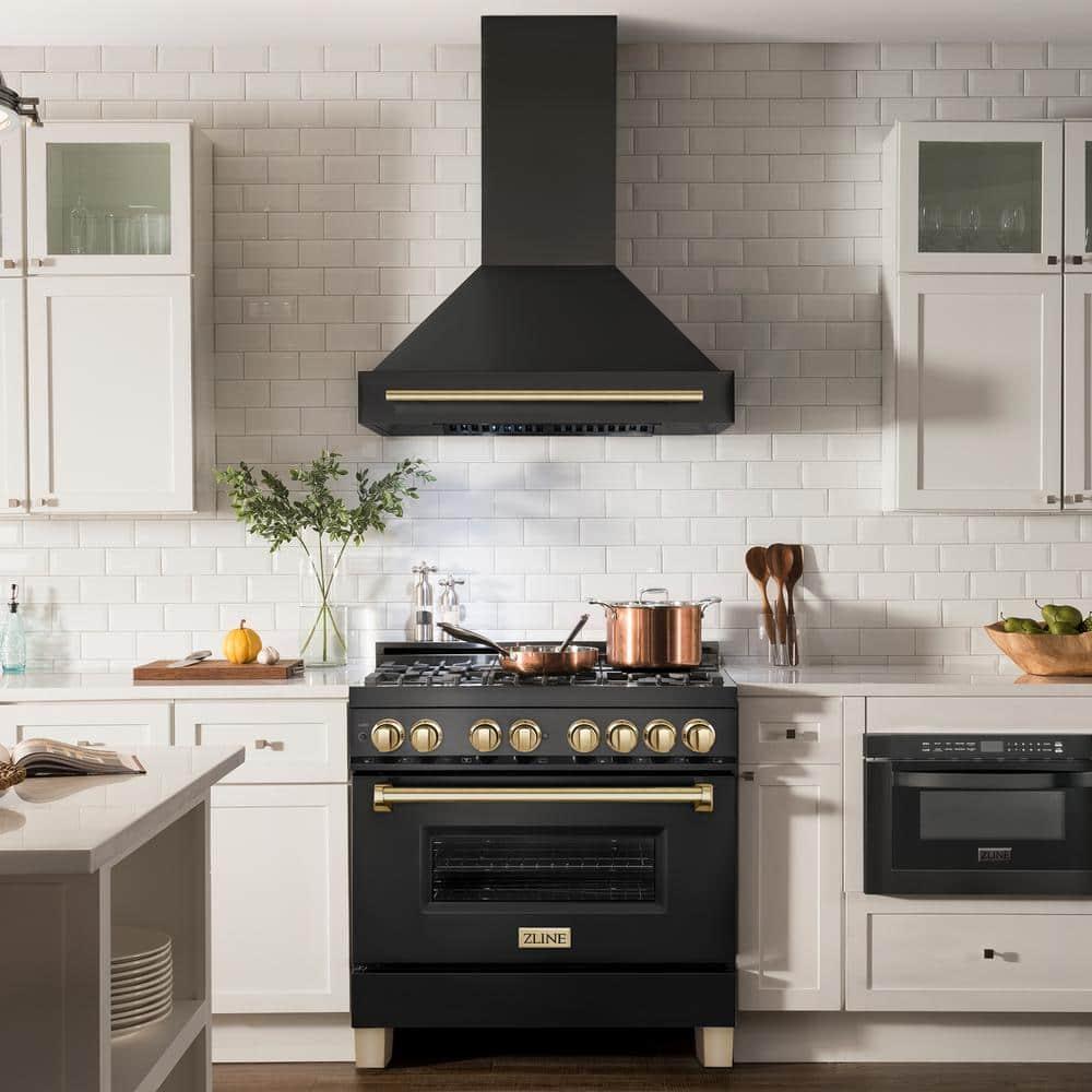 ZLINE ZLINE 36 in. Black Stainless Steel Range Hood W/ Black Stainless Steel Handle (BS655-36-BS) BS655-36-BS