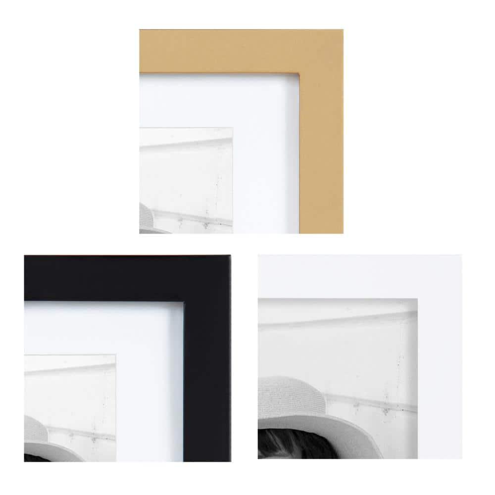 Kate and Laurel Gallery Modern Glam Frame Set, Set of 10, Black, White, and Gold