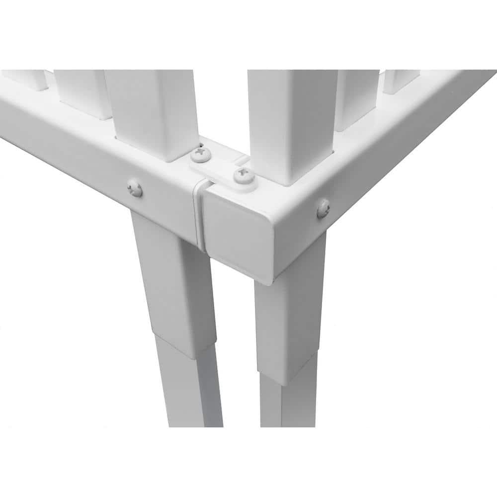 Enclo 45.5in H x 36.5in W (2 Panels) No Dig Enclo Wilmington White Vinyl Privacy Screen, Outdoor Privacy Panels, Trash Can Enclosure, Air Conditioner Fence, Pool Equipment Enclosure, ZP19008