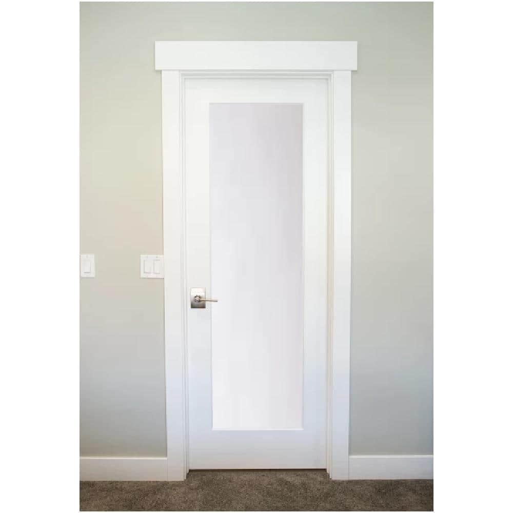 80'' Solid + Manufactured Wood Glass Prehung Door