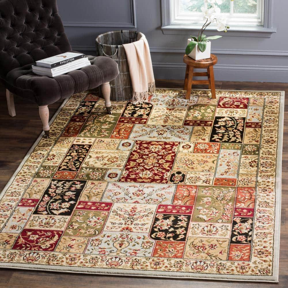 Lyndhurst LNH318 Power Loomed Area Rug - Grey/Multi - 4'x6' - Safavieh