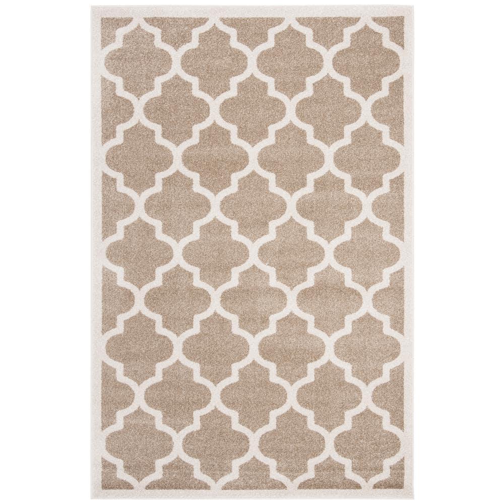 Amherst AMT420 Power Loomed Indoor Area Rug - Wheat/Beige - 4'x6' - Safavieh