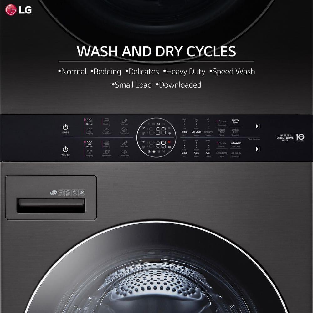 LG Single Unit Front Load WashTower with Center Control 4.5 cu. ft. Washer and 7.4 cu. ft. Gas Dryer