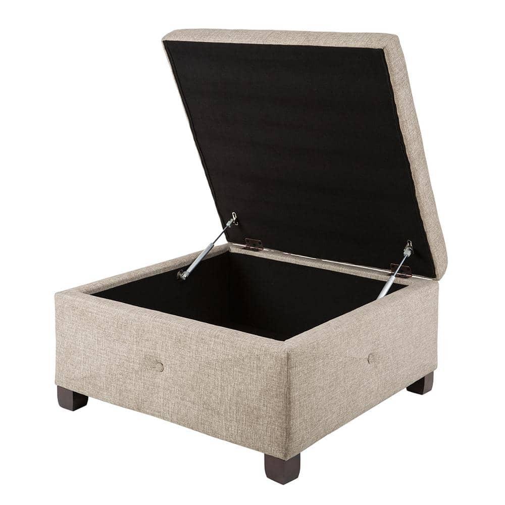 Della Button Tufted Square Storage Ottoman