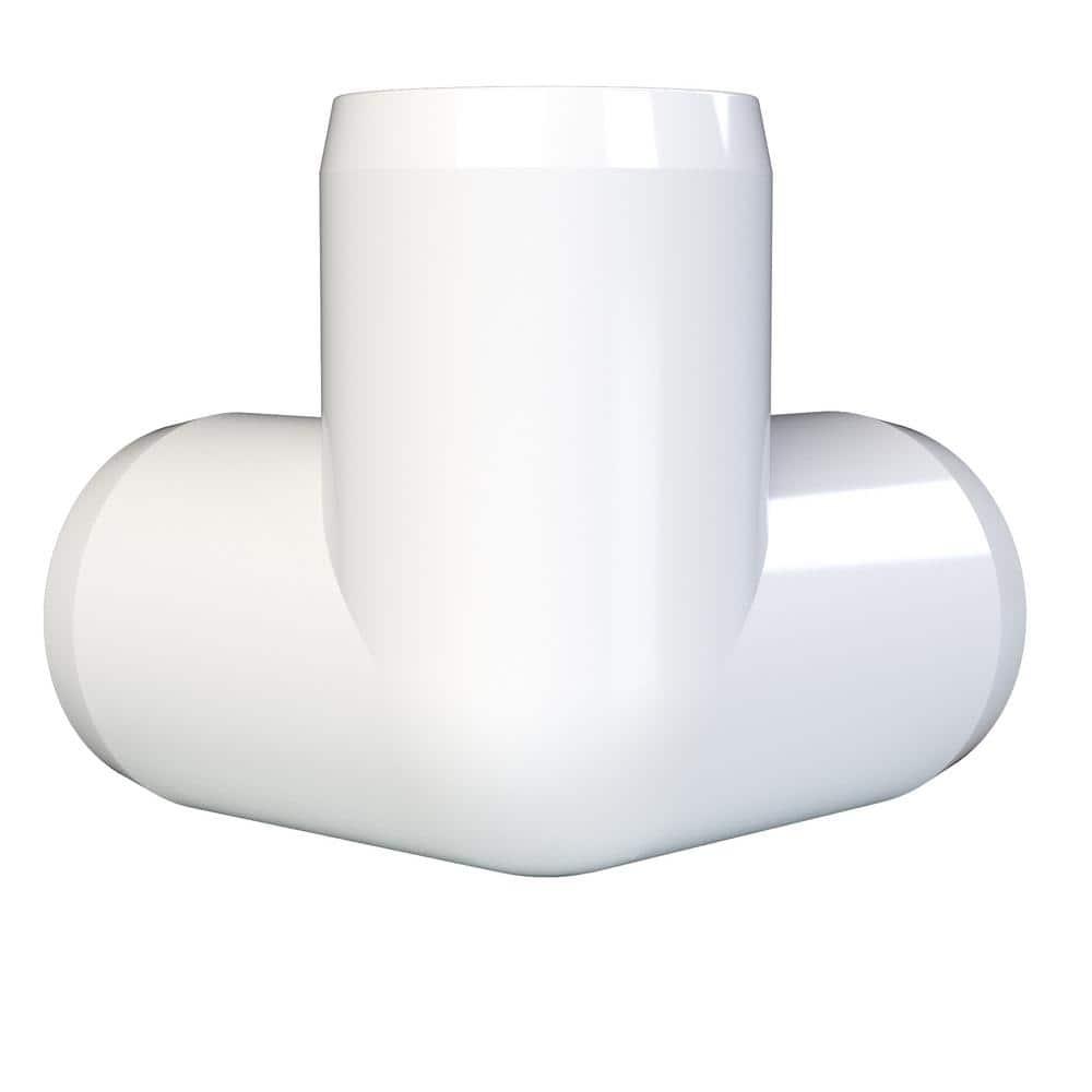 FORMUFIT 1/2" 3-Way Elbow Furniture Grade PVC Fitting in White, Made In USA, UV-Resistant, Impact-Proof, 0.840" Actual Socket Diameter (10-Pack) - F0123WE-WH-10