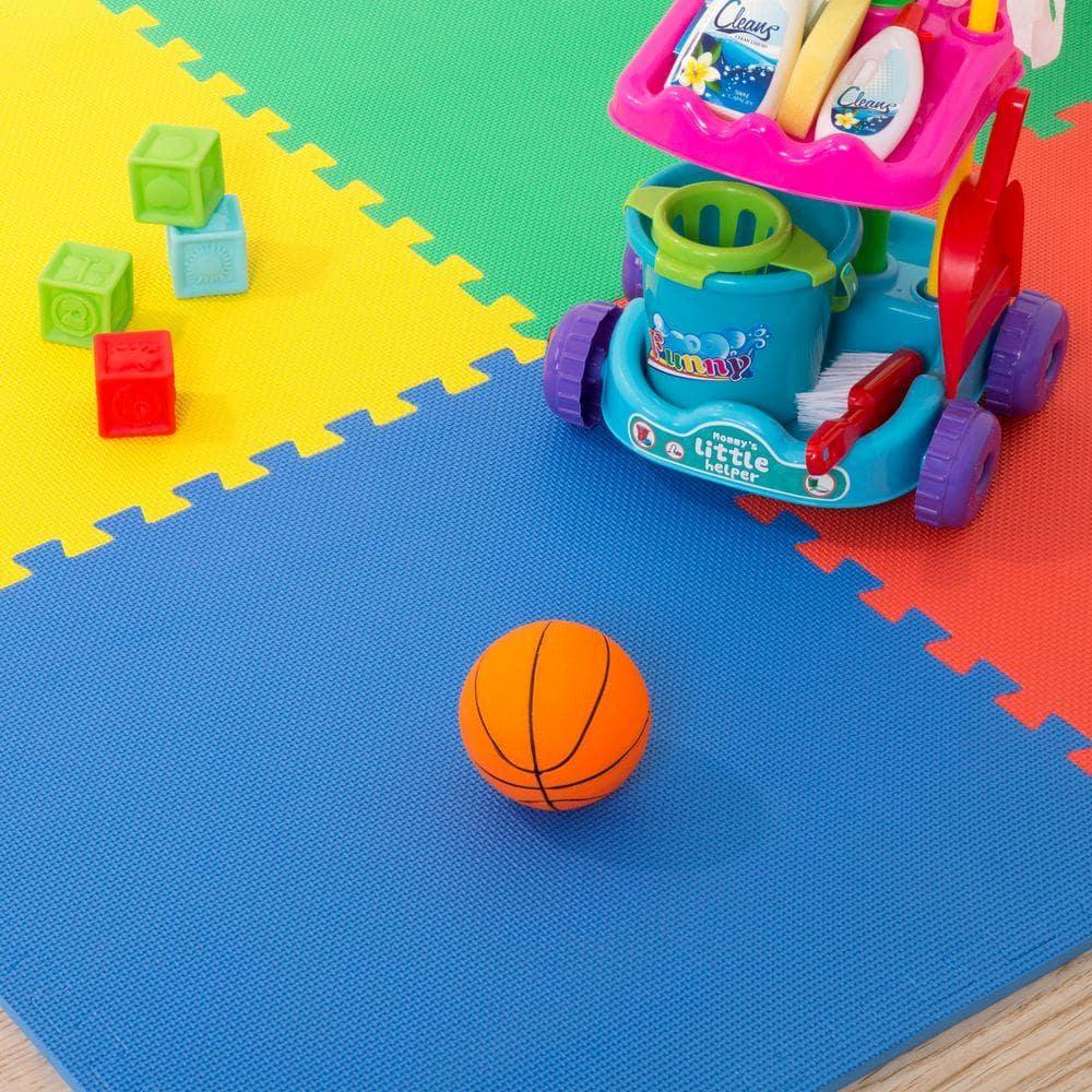 Stalwart Stalwart 24-Inch EVA Foam Tiles 4-Pack - 16 SQ FT - Workout Mat or Baby Playmat, Multicolor (Set of 4)