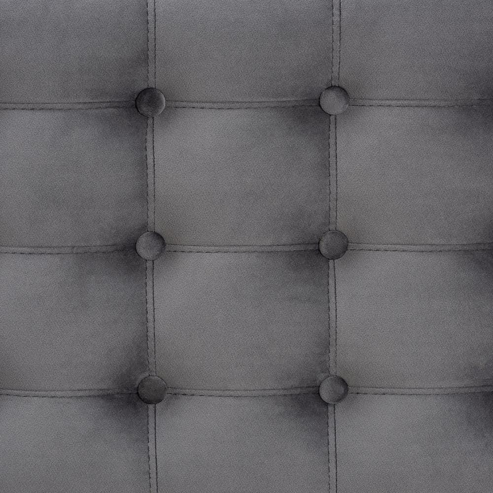 Kaylee Velvet Upholstered Button Tufted Ottoman Bench with Interior Storage - Baxton Studio