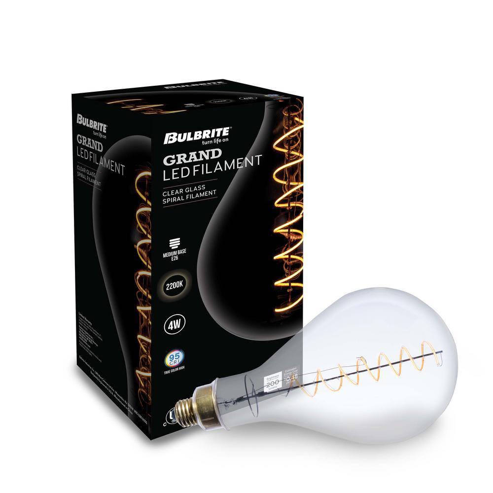 Bulbrite Industries 776300 Oversized PS52 Clear LED Edison Bulb, 60 Watt Equivalent, E26 Dimmable 2200K