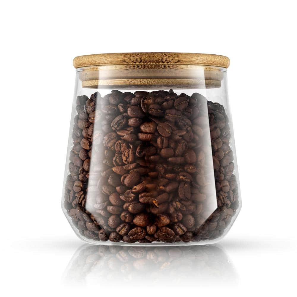 JoyJolt JoyJolt Large Glass Kitchen Food Storage Container Jar with Airtight Bamboo Lid, 31oz.
