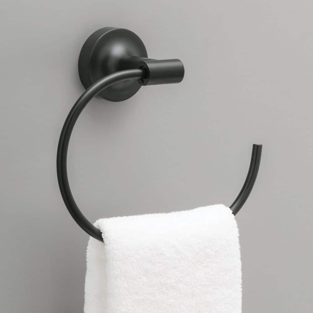 Voisin Round Open Towel Ring Bath Hardware Accessory in Matte Black