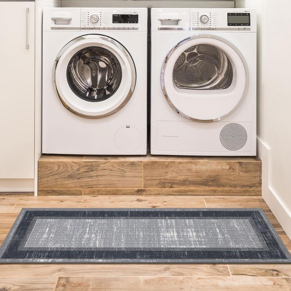 Non-Slip Bordered Area Rug For Living Room, Hallway Runner, Entryway Rug
