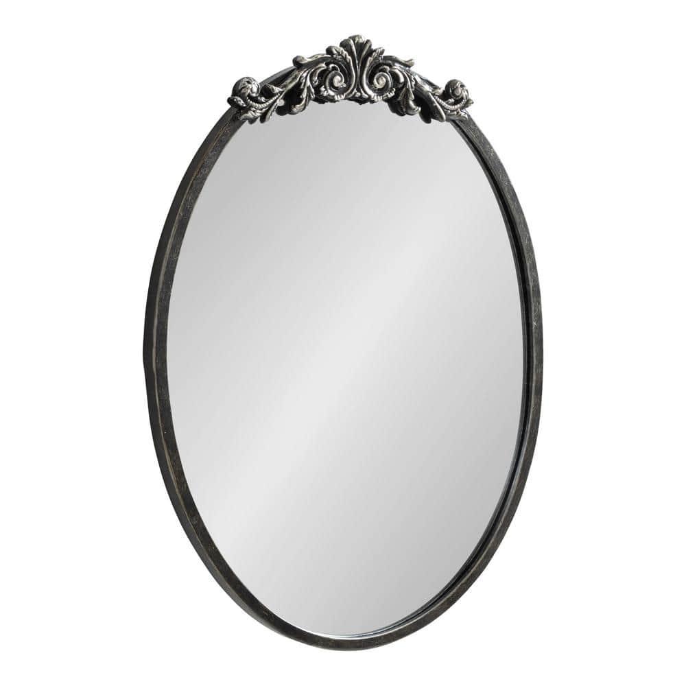 Kate & Laurel All Things Decor 18"x24" Arendahl Traditional Vertical Oval Wall Mirror: Ornate, Baroque-Inspired Design