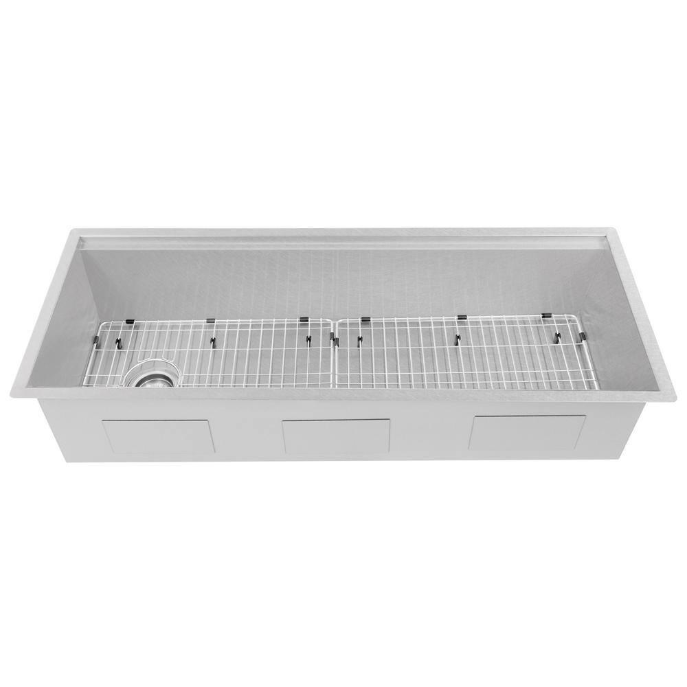 ZLINE 43 in. Garmisch Undermount Single Bowl DuraSnow Stainless Steel Kitchen Sink W/ Bottom Grid & Accessories (SLS-43S)