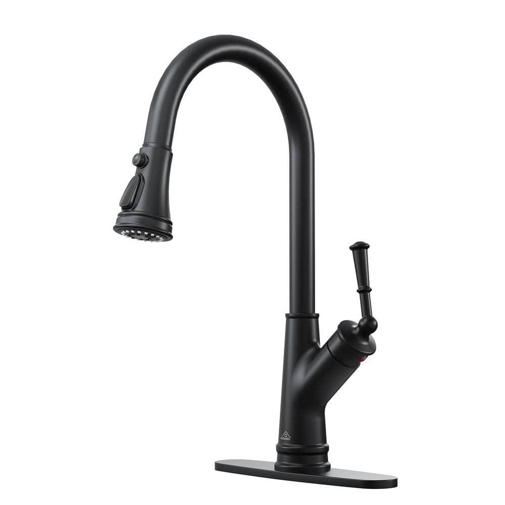 CASAINC Single-Handle Pull-Down Kitchen Faucet Single Hole Faucet 1.8 GPM