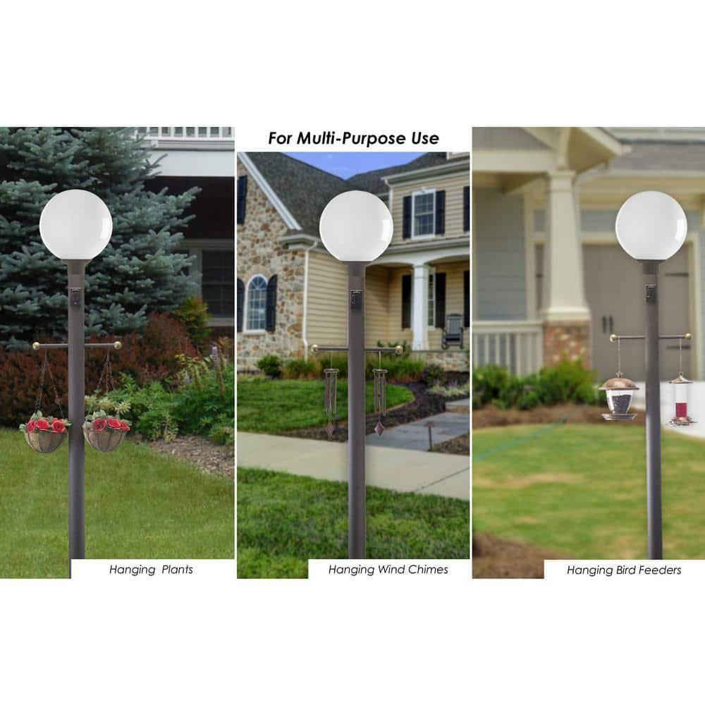 Solus Solus 7, 8, or 10 ft.  Hardwired Direct Burial Lamp Post with Cross Arm and Dusk-to-Dawn Photocell Sensor