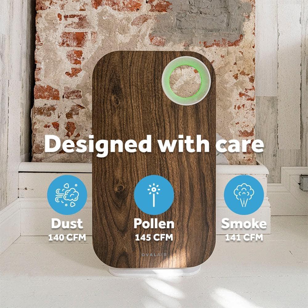 OVAL AIR OVAL AIR 3-Stage H13 True HEPA 5-in-1 Air Purifier reduces Allergies, Asthma, Pets, Odor, Smoke