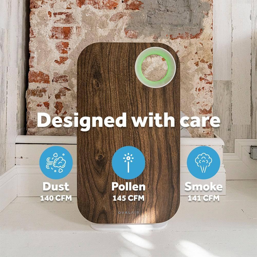 OVAL AIR OVAL AIR 3-Stage H13 True HEPA 5-in-1 Air Purifier reduces Allergies, Asthma, Pets, Odor, Smoke