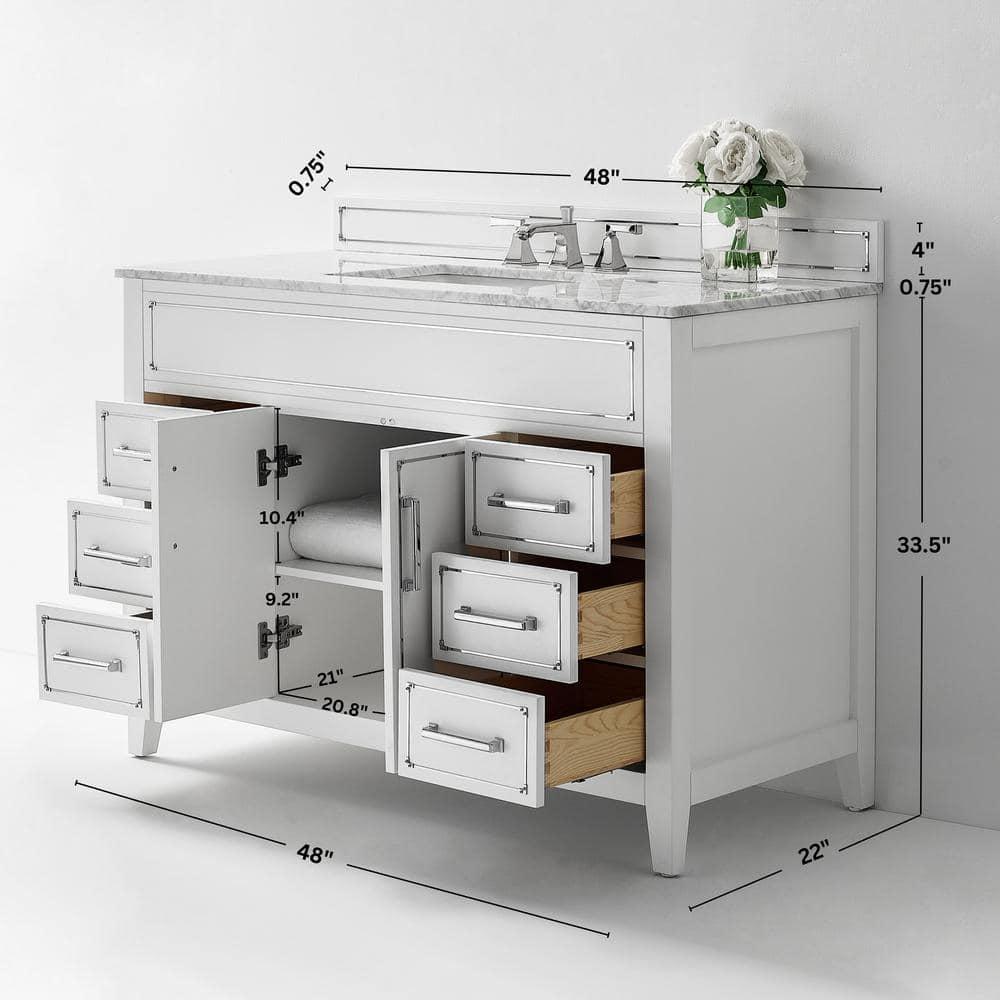 Aspen 48'' Single Bathroom Vanity with Marble Top