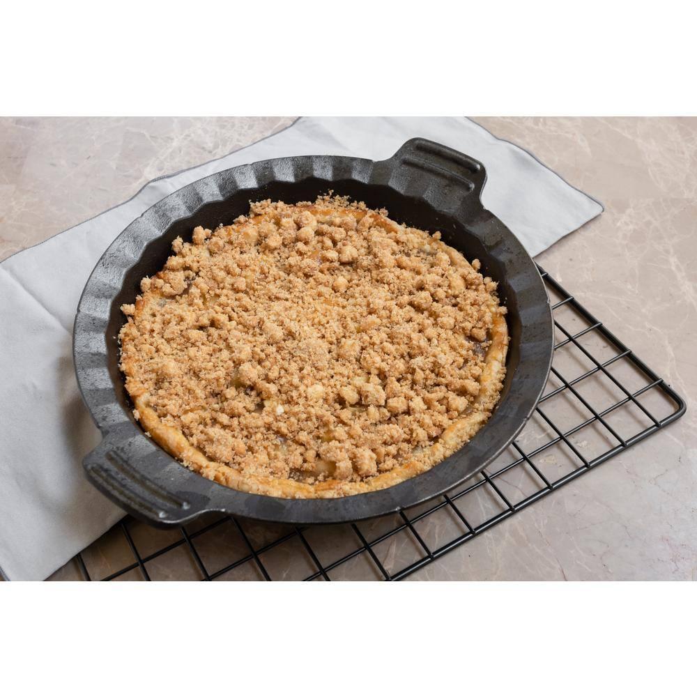 Outset Cast Iron Pie Pan For Oven, Stove, and Grill, 10"