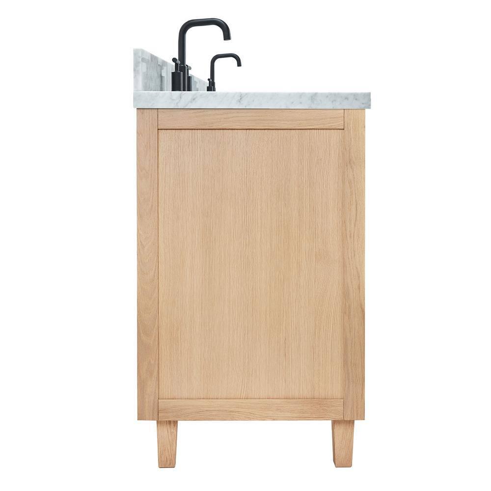 Ariel Monrow 67 Inch Double Oval Sink Bathroom Vanity With Italian Carrara Marble Countertop