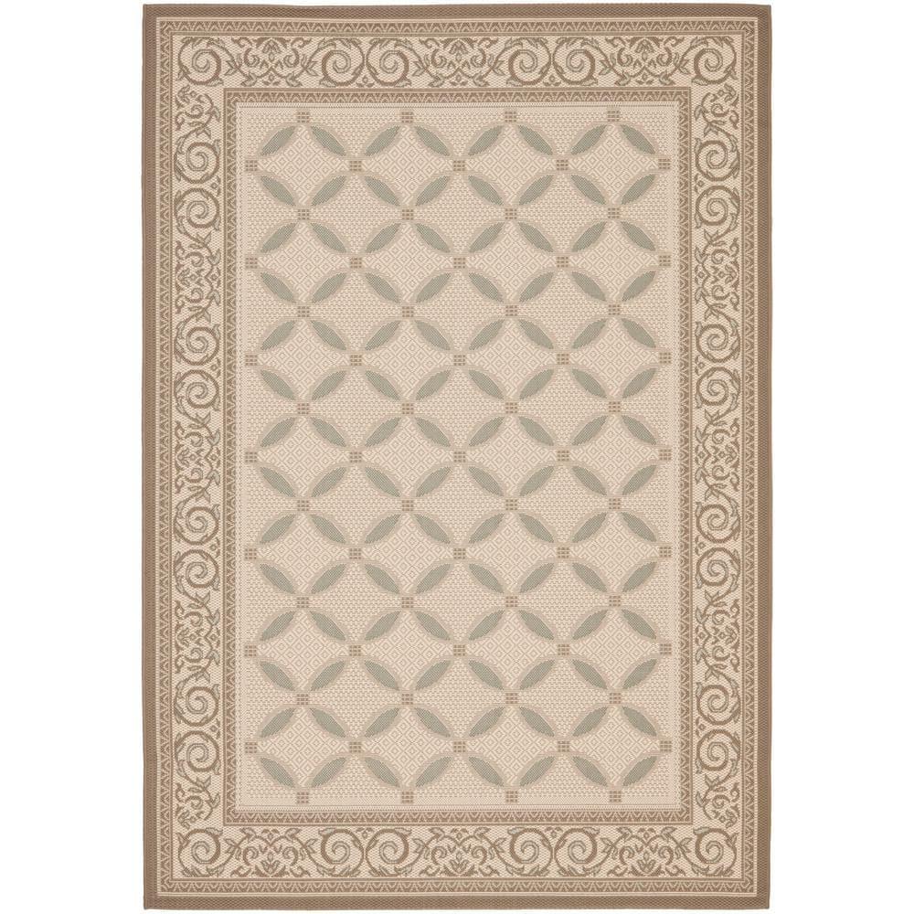 Courtyard CY7107 Power Loomed Indoor/Outdoor Area Rug - Beige/Dark Beig - 5'3"x7'7" - Safavieh.