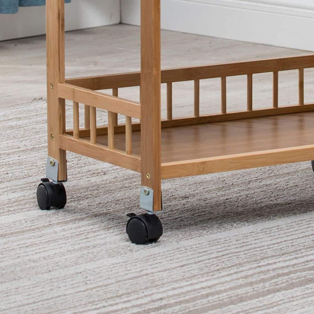 CNCEST Rolling Home Bar Serving Cart,3 Tier Mobile Kitchen Serving Trolley Cart Rolling Bar with Removable Trays and 4 Wheels,Coffee,Tea,Wine,Whiske,Serving Cart for Restaurant/Hotel/Hospital