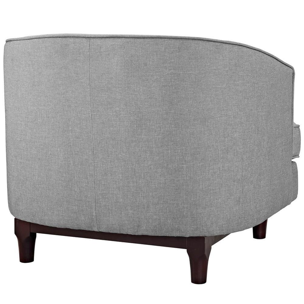 Modway Coast Upholstered Fabric Armchair in Light Gray