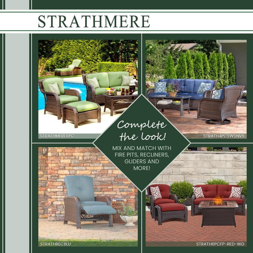 Hanover Strathmere Wicker and Steel Outdoor Patio Lounge Chair, Cilantro Green