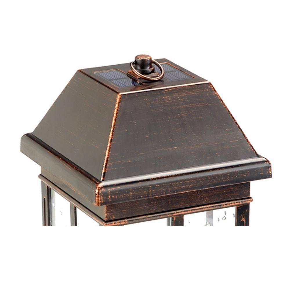 15 in. San Felipe II Solar Lantern - Bronze