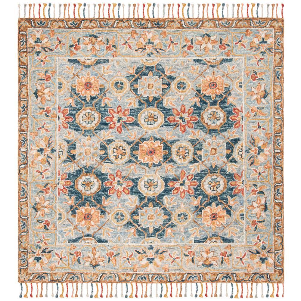 Aspen APN110 Hand Tufted Area Rug - Grey/Navy - 5'x5' - Safavieh.